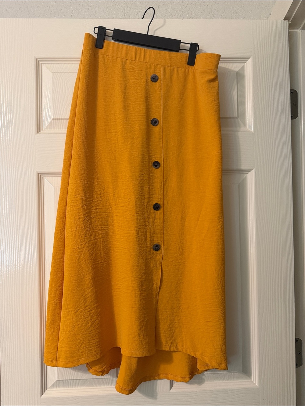 89th & Madison High-Low Button Front Skirt in Mustard - Picture 1 of 1